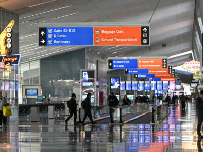 A general view of the departure area at Terminal 3 at Las Vegas's Harry Reid International Airport, one of the busiest air travel hubs in the U.S., in Paradise, Las Vegas, Nevada, on January 10, 2025.