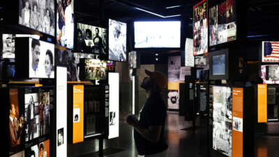 A visitor browses an exhibition at the Smithsonian National Museum of African American History and Culture on August 28, 2025, in Washington, D.C.