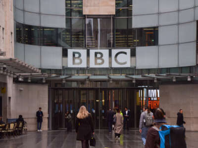 The BBC headquarters as seen in central London, UK, on November 10, 2025.