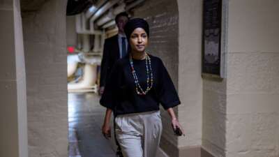 Rep. Ilhan Omar (D-Minnesota) walks towards the U.S. Capitol Building on December 10, 2025 in Washington, D.C.