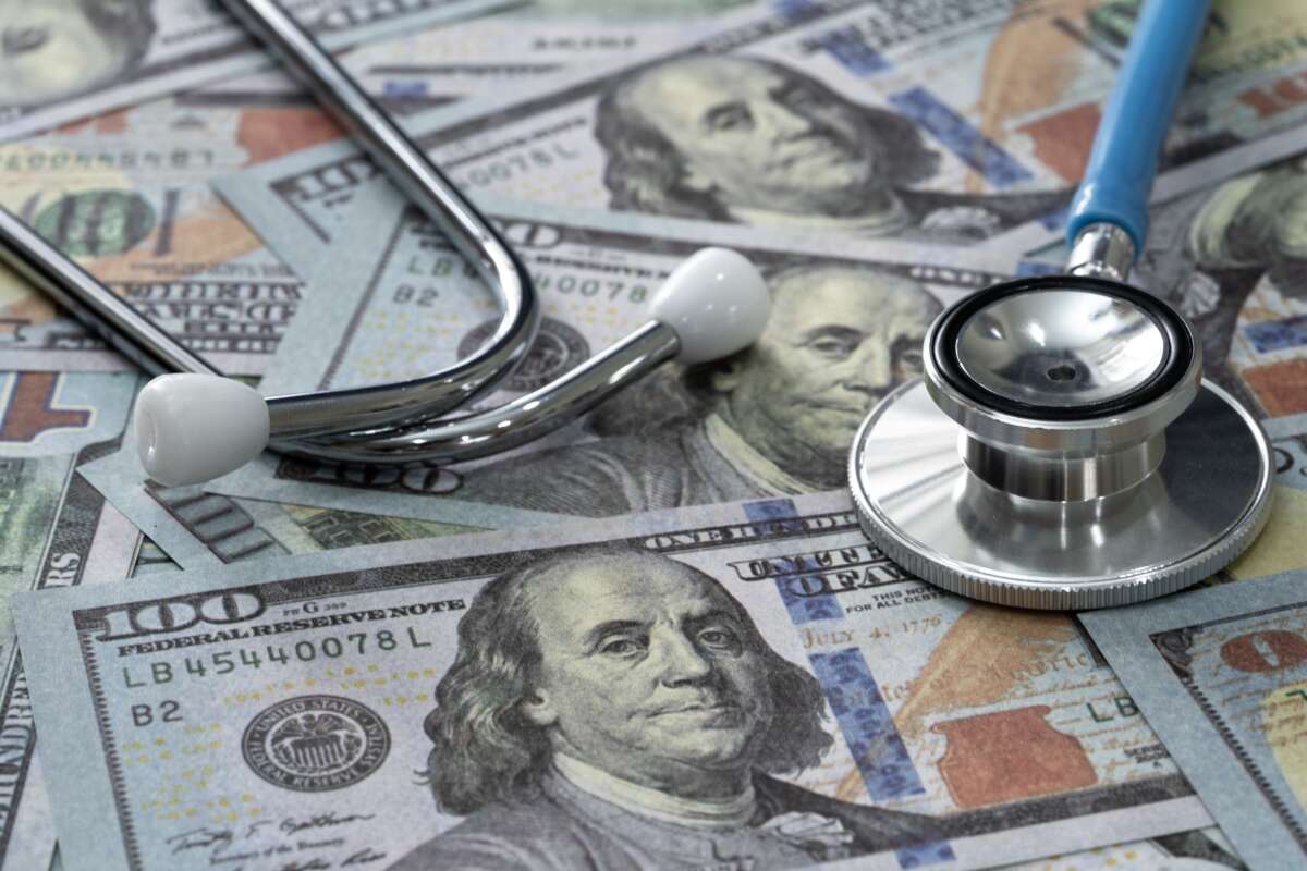 Dollars with stethoscope