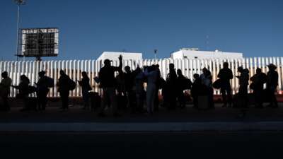 Asylum seekers queue before crossing to the U.S. for their asylum appointment at El Chaparral crossing port in Tijuana, Mexico, on January 13, 2025. Asylum seekers queue before crossing to the U.S. for their asylum appointment at El Chaparral crossing port in Tijuana, Mexico, on January 13, 2025.
