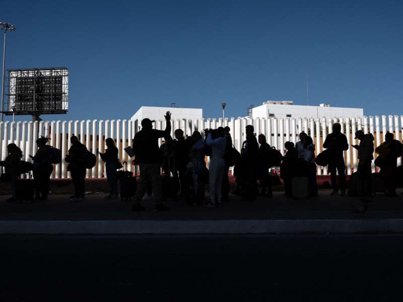 Asylum seekers queue before crossing to the U.S. for their asylum appointment at El Chaparral crossing port in Tijuana, Mexico, on January 13, 2025. Asylum seekers queue before crossing to the U.S. for their asylum appointment at El Chaparral crossing port in Tijuana, Mexico, on January 13, 2025.