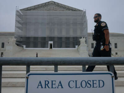 The plaza in front of the U.S. Supreme Court building is seen to be closed on June 27, 2025, in Washington, D.C.