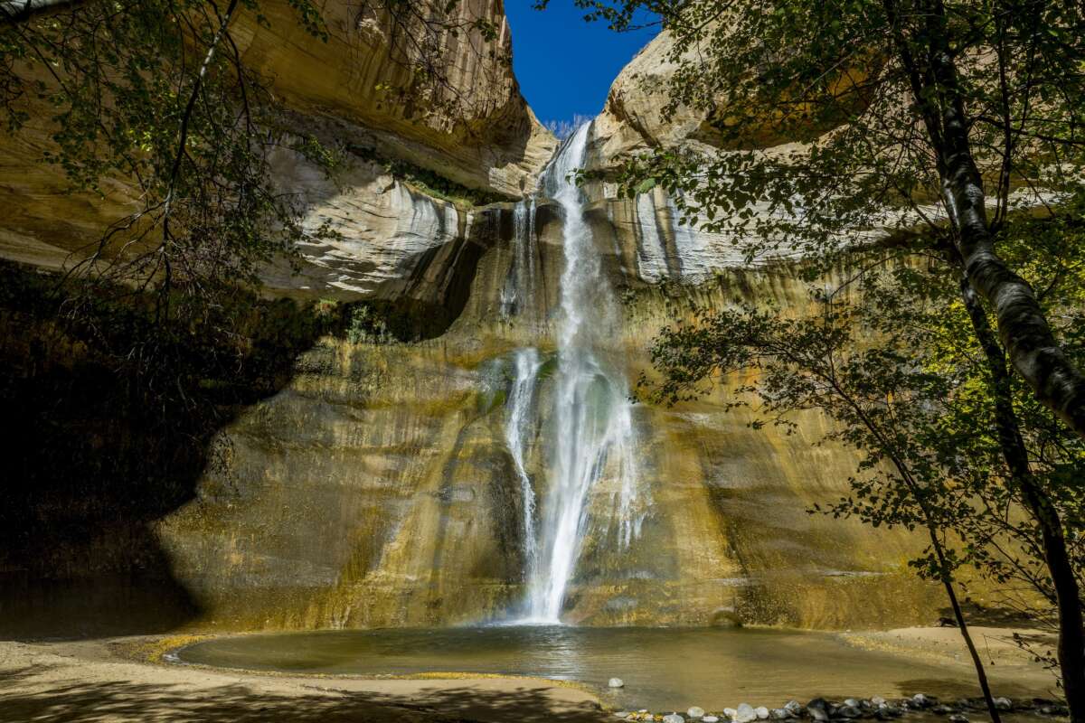 View of the Lower Calf Creek Falls in the Grand Staircase-Escalante National Monument in Utah, on October 12, 2025. A new report finds that 31 national monuments are the only conservation tool protecting 21,000 miles of rivers and streams that provide water for downstream communities.