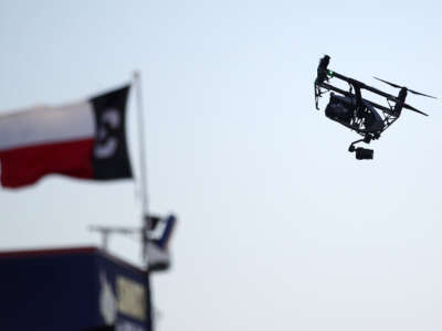 A drone at the Verizon IndyCar Series DXC Technology 600 at Texas Motor Speedway on June 9, 2018, in Fort Worth, Texas.