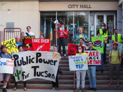 Community members rally at Tucson City Hall.