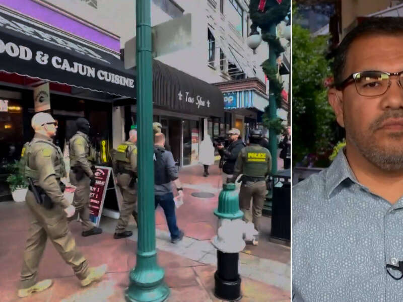 Video Shows ICE Agents Shooting Protesting Pastor With Pepper Ball From(01)