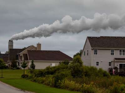 A view from a neighborhood near the Oak Creek coal-fired power plant in Wisconsin.