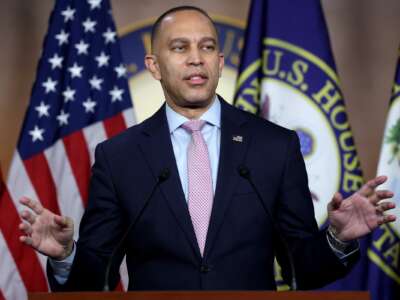 House Minority Leader Hakeem Jeffries (D-New York) holds a news conference at the U.S. Capitol on January 5, 2026 in Washington, D.C.