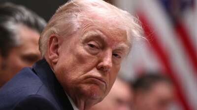 President Donald Trump listens during a cabinet meeting in the Cabinet Room of the White House in Washington, D.C., on January 29, 2026.