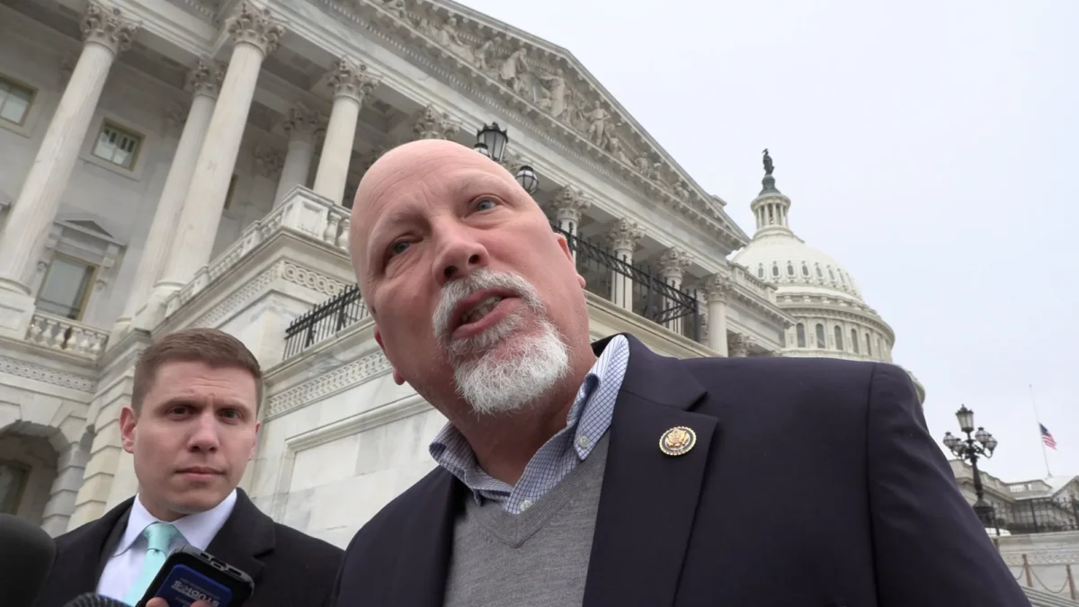Republican Rep. Chip Roy speaks to reporters on the steps of Capitol Hill shortly after Renee Good was killed by ICE agents on January 7, 2026.