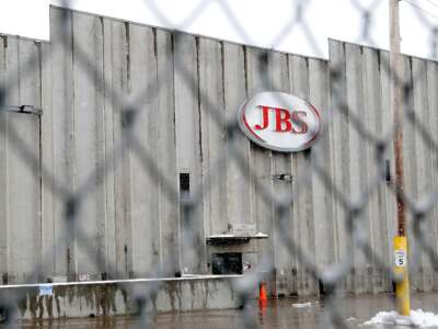 The JBS meatpacking plant in Greeley, Colorado, on April 16, 2020.