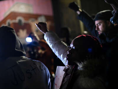 Demonstrators protest the the killing of Tyre Nichols on January 27, 2023, in Memphis, Tennessee.