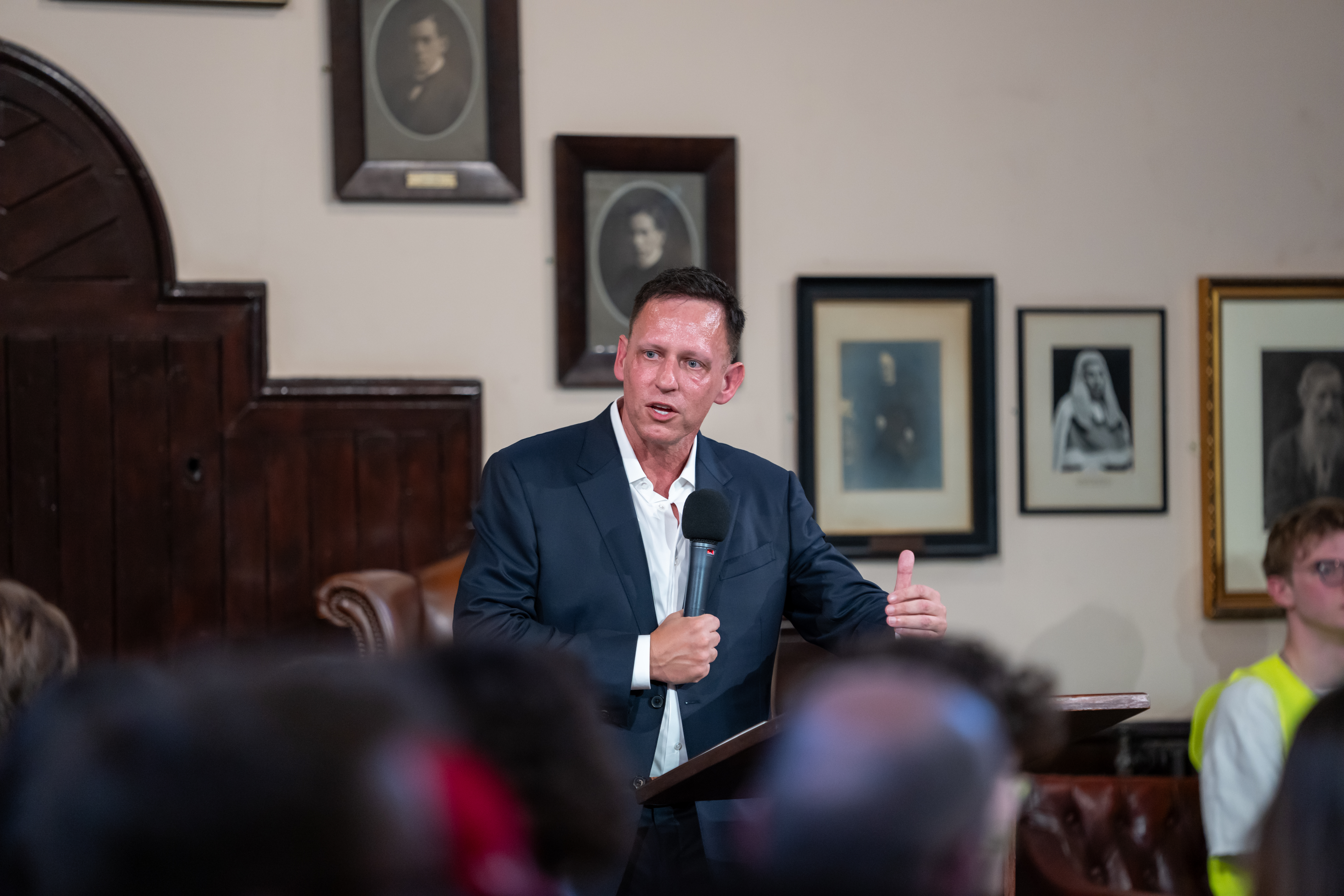 Peter Thiel speaks at The Cambridge Union on May 8, 2024, in Cambridge, Cambridgeshire, England.