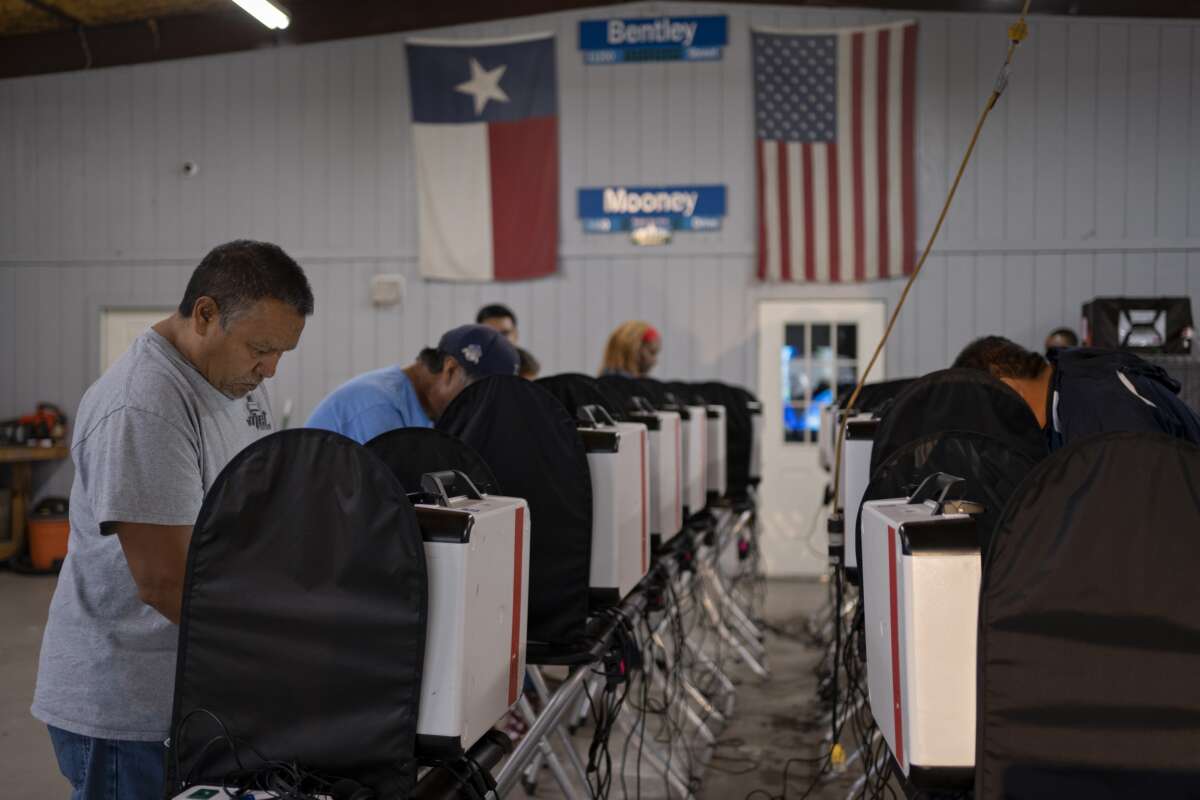 People vote at the Westfield Road Volunteer Fire Department Station 2 of the East Aldine Community on November 5, 2024, in Houston, Texas.
