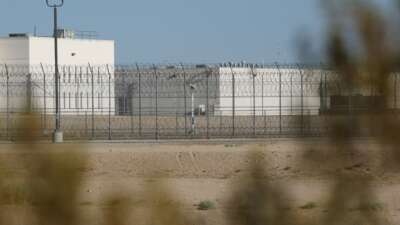The CoreCivic, Inc. California City Immigration Processing Center stands in the Kern County desert awaiting reopening as a federal immigrant detention facility under contract with Immigration and Customs Enforcement in California City, California, on July 10, 2025.