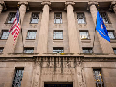 The Robert F. Kennedy Department of Justice Building on December 19, 2025, in Washington, D.C.