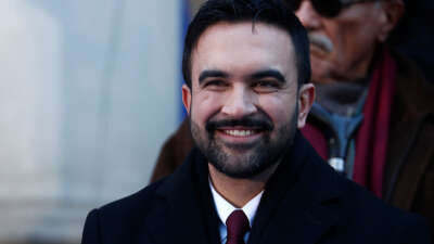 Close up headshot of Mamdani