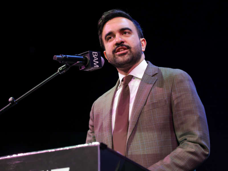 New York City Mayor Zohran Mamdani speaks at the 40th Annual Tribute To Dr. Martin Luther King, Jr. at the Brooklyn Academy of Music on January 19, 2026, in New York City.