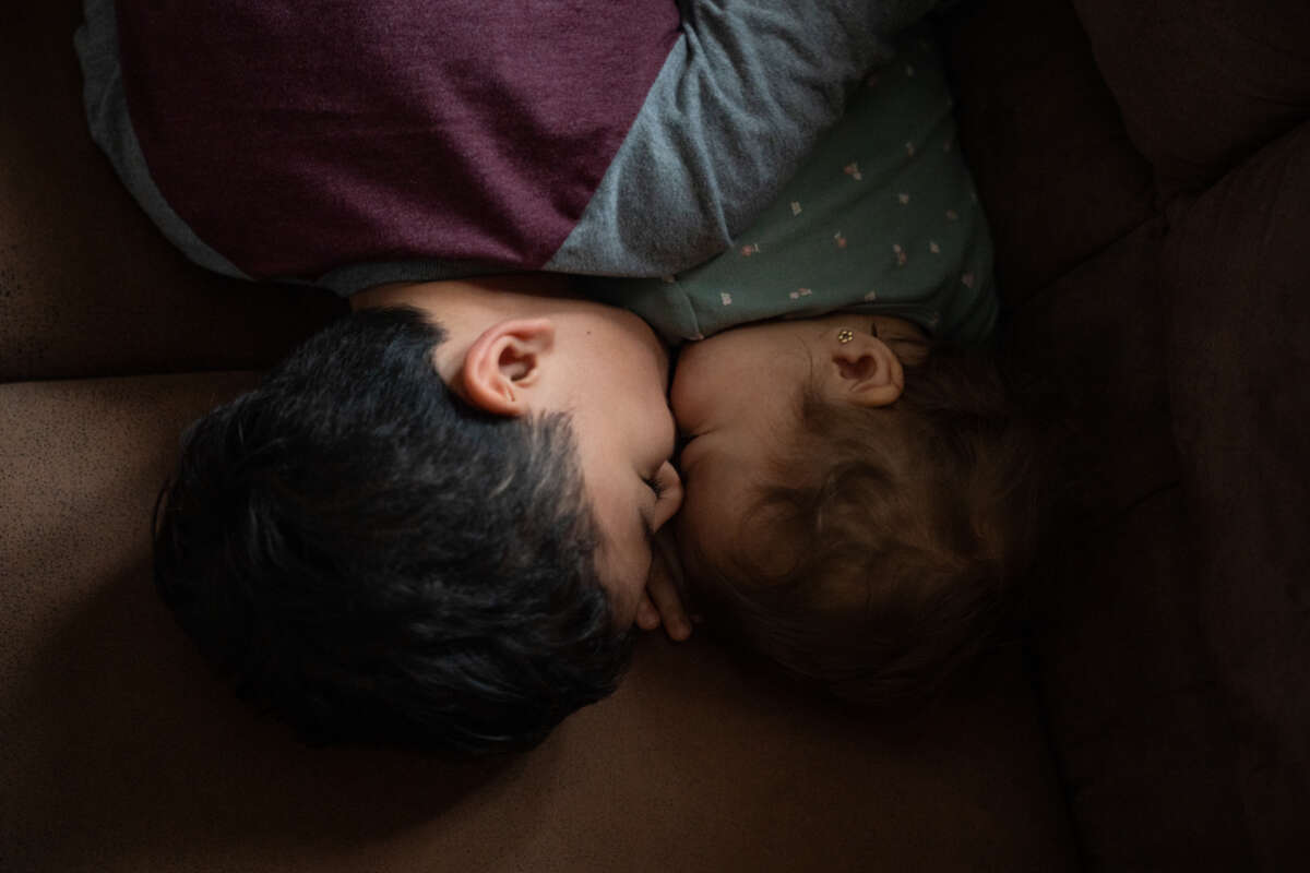 Ariana Velasquez’s 5-year-old brother, Jacob, and 1-year-old sister, Gianna, at their home in New York.