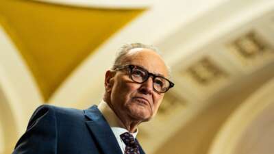 Senate Minority Leader Chuck Schumer (D-New York) during a presser following the luncheons on Capitol Hill in Washington D.C. on Wednesday January 28, 2026.