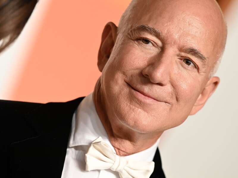 Jeff Bezos attends the 2025 Vanity Fair Oscar Party at Wallis Annenberg Center for the Performing Arts on March 2, 2025 in Beverly Hills, California.