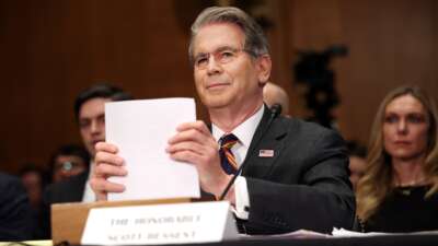 Treasury Secretary Scott Bessent testifies before the Senate Committee on Banking, Housing, and Urban Affairs in the Dirksen Senate Office Building on February 5, 2026 in Washington, D.C.