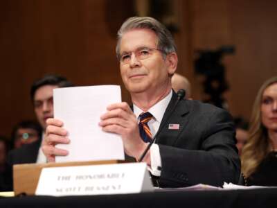 Treasury Secretary Scott Bessent testifies before the Senate Committee on Banking, Housing, and Urban Affairs in the Dirksen Senate Office Building on February 5, 2026 in Washington, D.C.