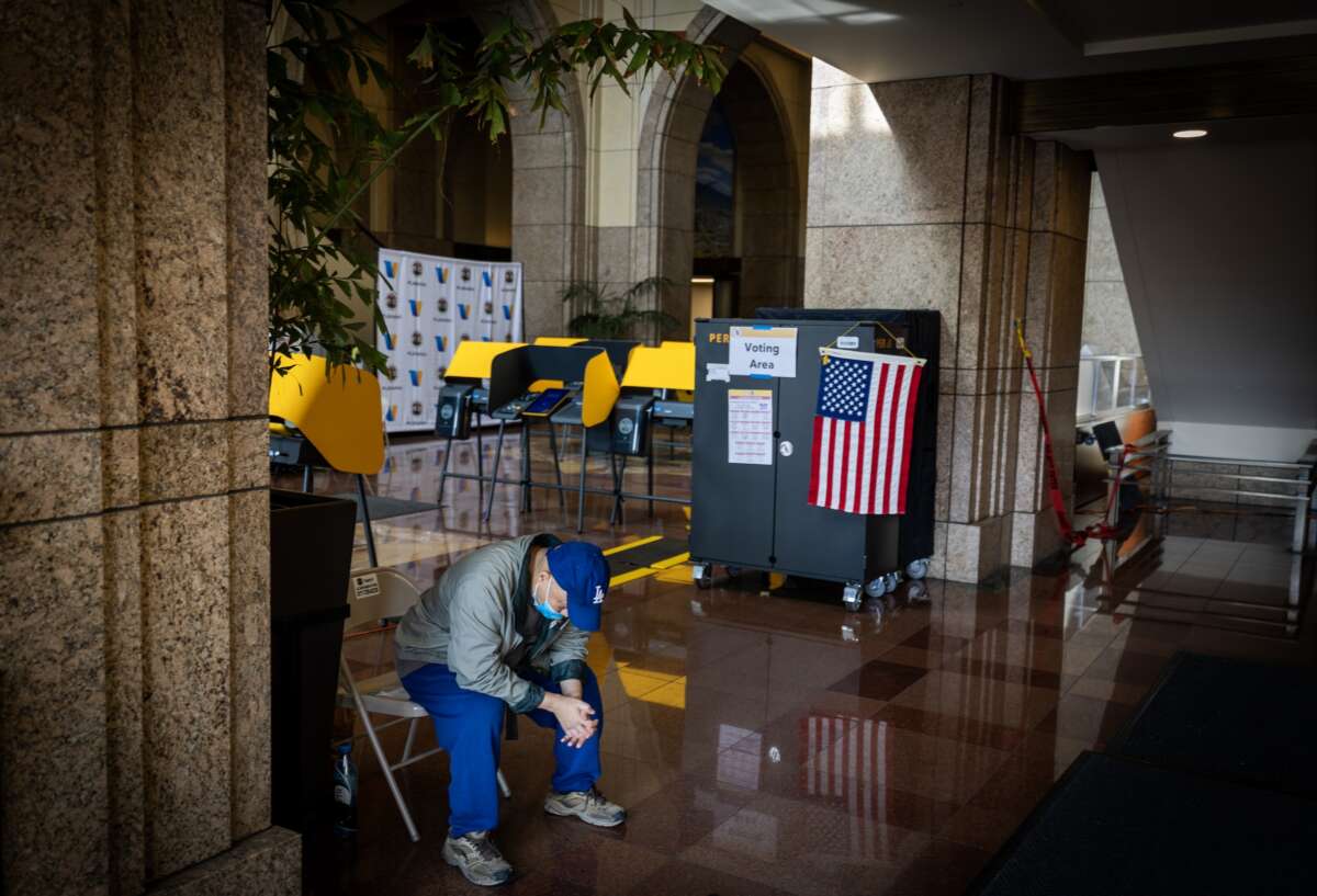 A polling location for the California Statewide Special Election at Los Angeles County Metropolitan Transportation Authority Los Angeles is pictured Saturday, Oct. 25, 2025.