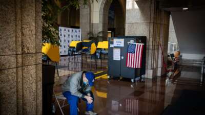 A polling location for the California Statewide Special Election at Los Angeles County Metropolitan Transportation Authority Los Angeles is pictured Saturday, Oct. 25, 2025.