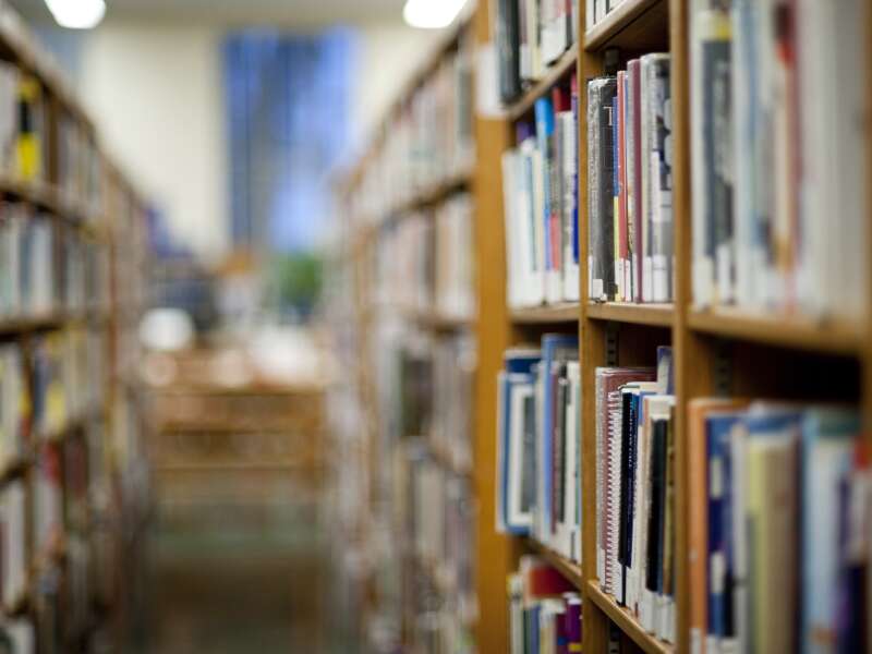Books on shelf in library