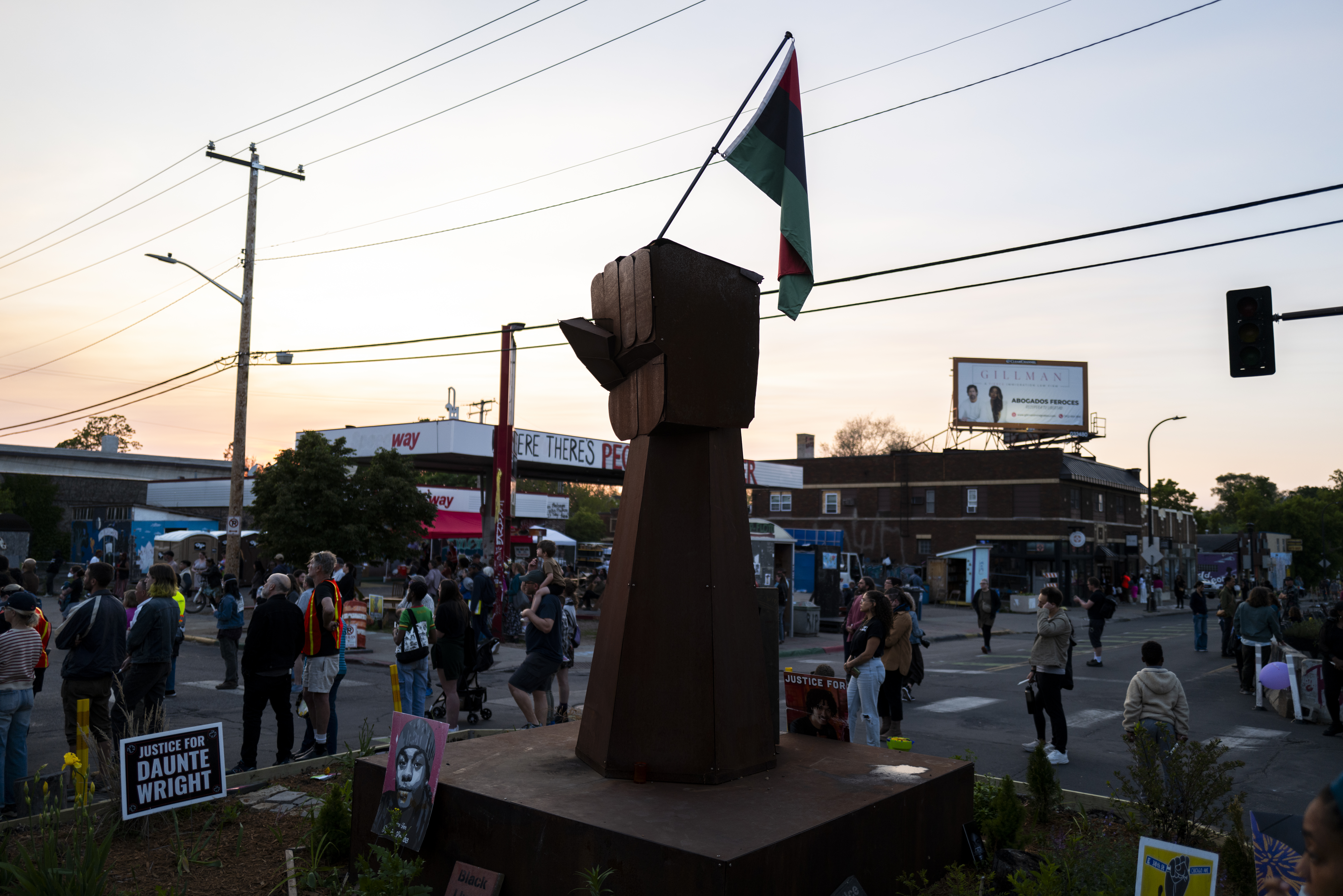 Attendees gather during the Rise and Remember event at George Floyd Square on May 25, 2025, in Minneapolis, Minnesota.