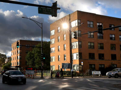 The building at 7500 S. South Shore Drive has lost many of its former tenants following a recent large scale raid by U.S. Immigration and Customs Enforcement agents in Chicago, October 8, 2025.