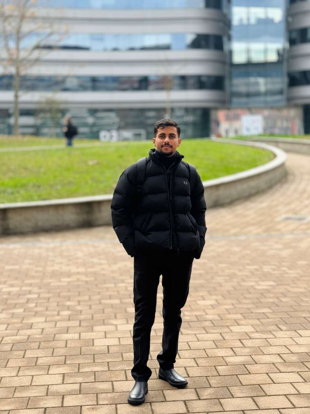 Tarek Al Farra at Turin University campus in Italy after his arrival from Gaza, November 2025.