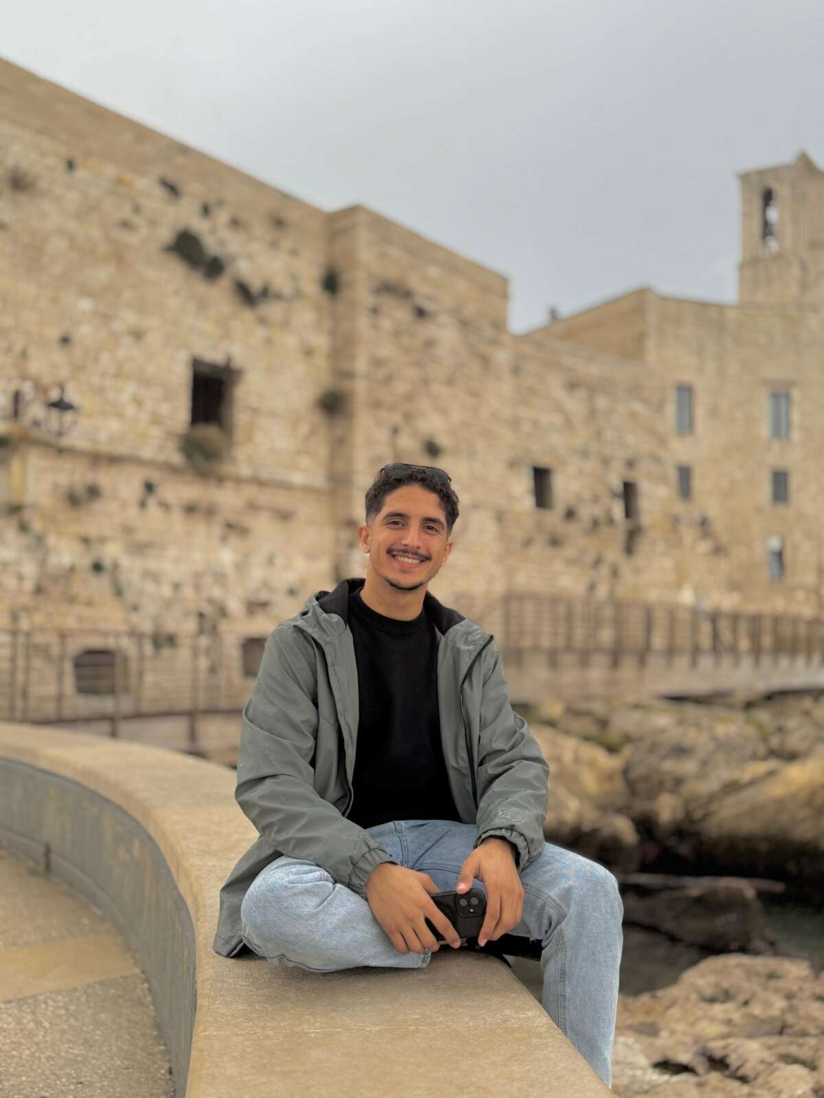 Yahya Hassan, 21, a student at Bari university in his dream major, software development. October 2025.