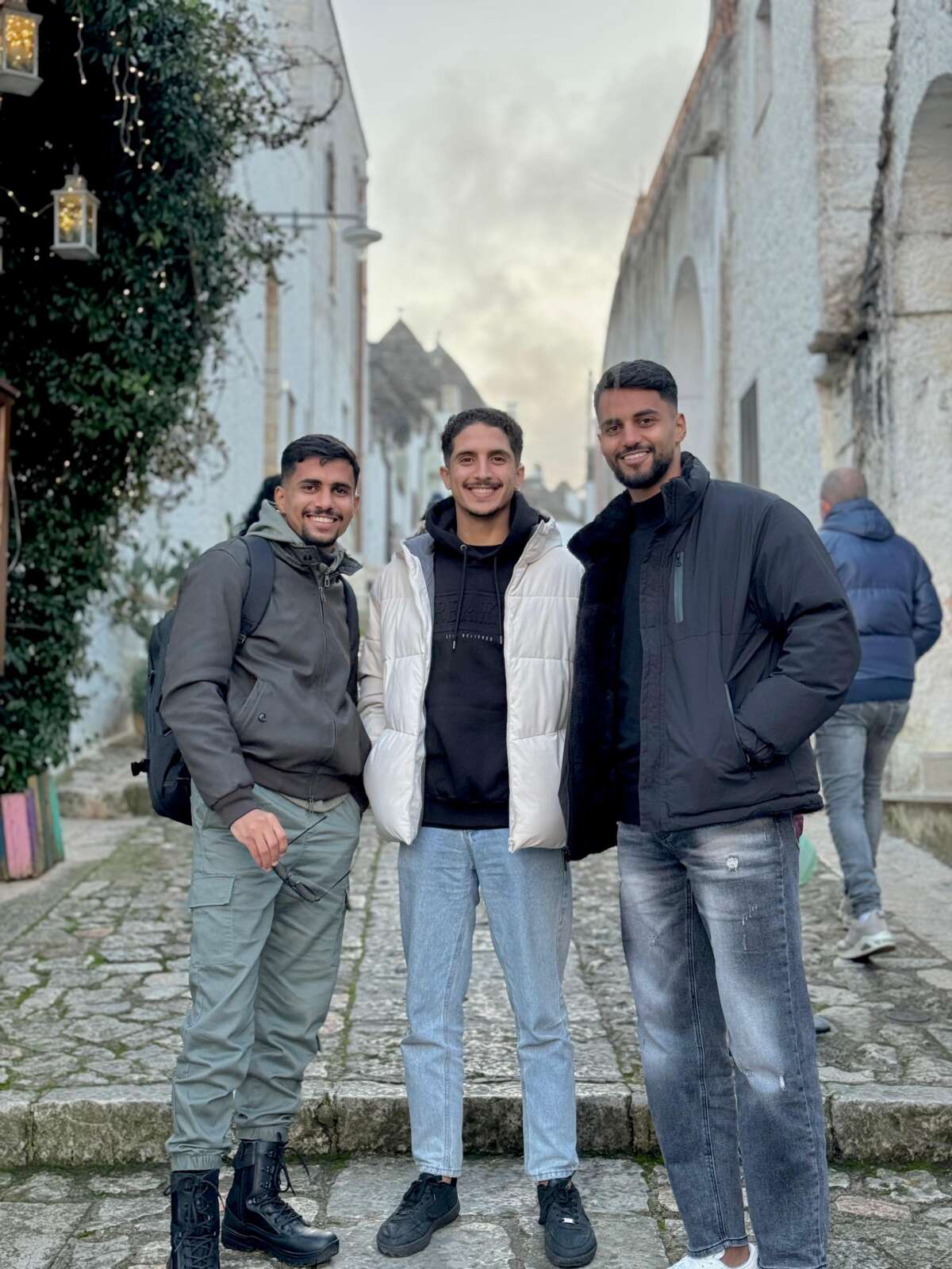 The three students together in Puglia, making new memories in Italy while carrying Gaza in their hearts. December 2025.