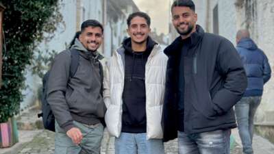 The three students together in Puglia, making new memories in Italy while carrying Gaza in their hearts. December 2025.