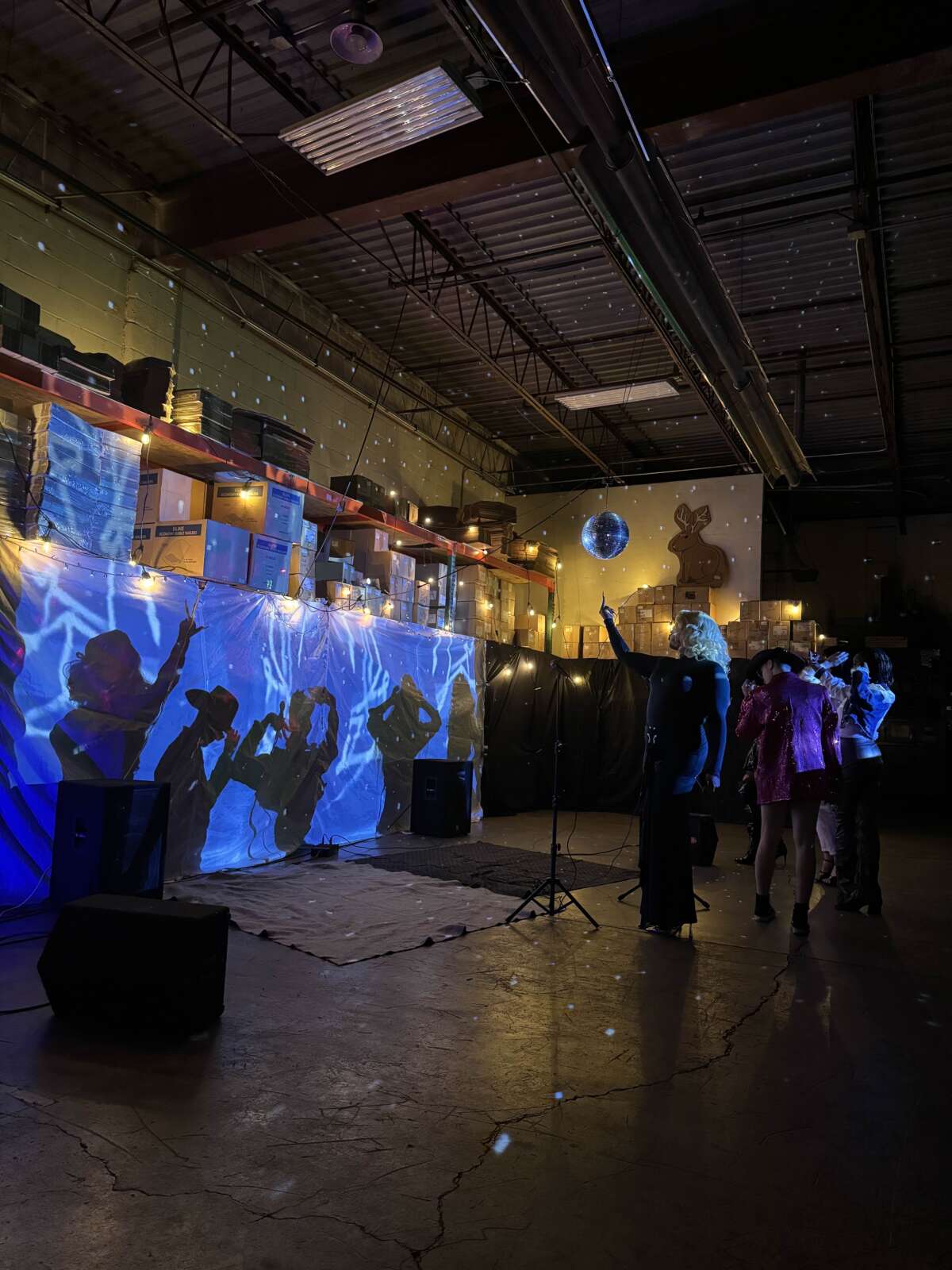 PM Press hosts a drag show at its warehouse in Binghamton, New York, in 2025.