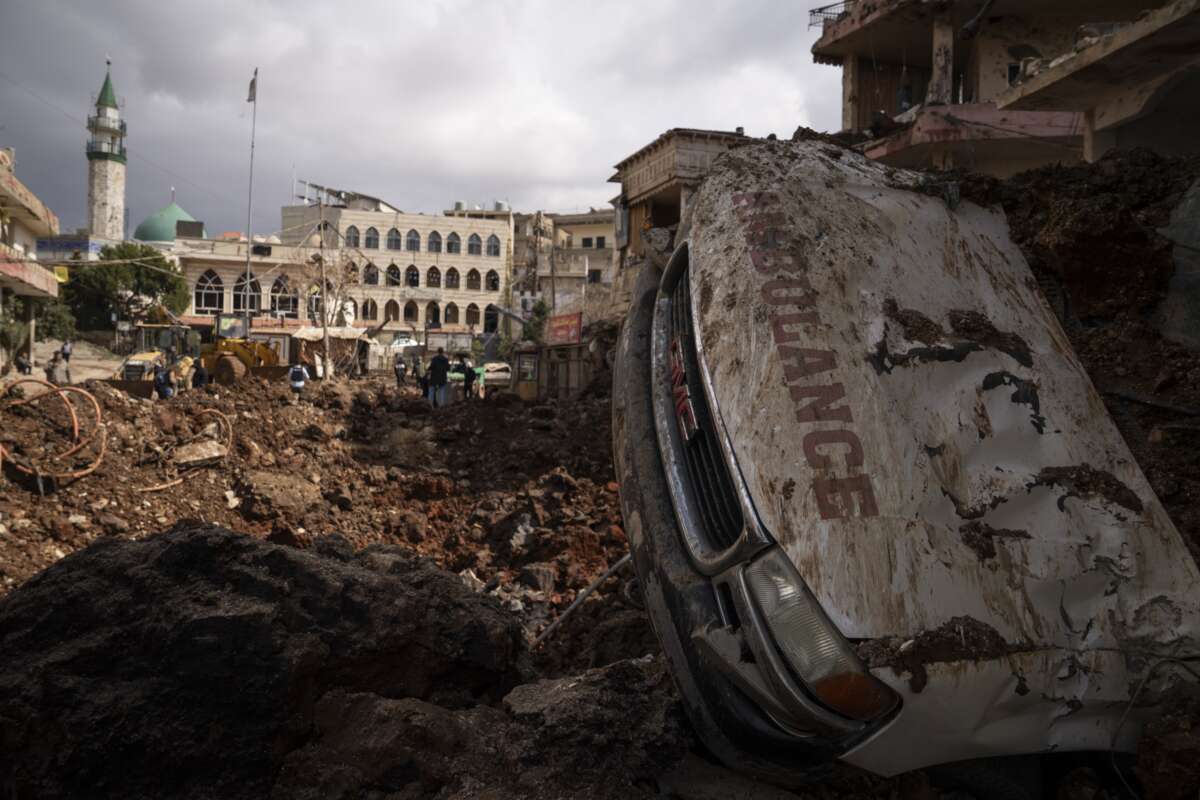 Aftermath of the IDF attacks are seen on March 7, 2026 in Nabi Chit, Lebanon.