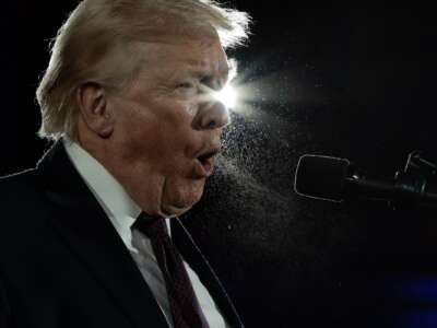 President Donald Trump speaks during the National Republican Congressional Committee's annual fundraising dinner at Union Station on March 25, 2026 in Washington, D.C.