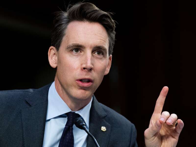 Sen. Josh Hawley (R-Missouri) speaks during the Senate Judiciary Committee hearing to examine Texas's abortion law, on Capitol Hill in Washington, D.C., September 29, 2021.