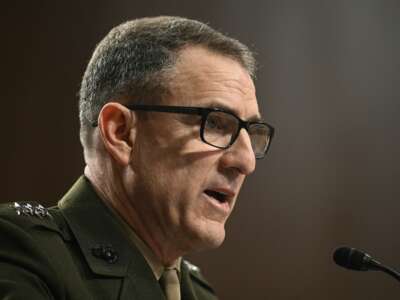 U.S. Marine Corps Lt. Gen. Francis L. Donovan testifies during a Senate Committee on Armed Services hearing on his nomination as Commander of U.S. Southern Command on Capitol Hill in Washington, D.C., on January 15, 2026.