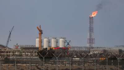 A view of the liquefied natural gas (LNG) production facility in Qatar's Ras Laffan Industrial City on March 3, 2026.