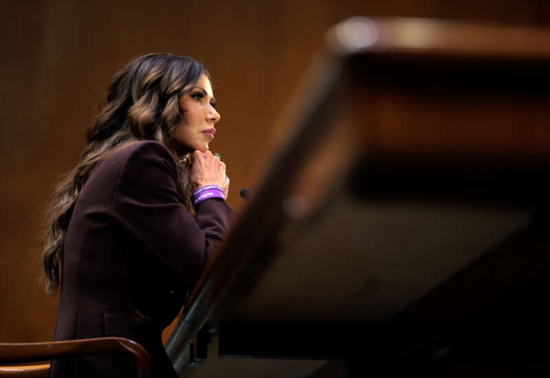 Secretary of Homeland Security Kristi Noem testifies before the Senate Judiciary Committee in the Dirksen Senate Office Building on March 3, 2026, in Washington, D.C.
