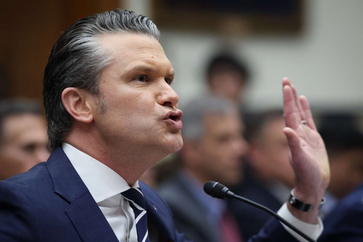 U.S. Secretary of Defense Pete Hegseth testifies before the House Armed Services Committee April 29, 2026 in the Rayburn House Office Building in Washington, D.C.