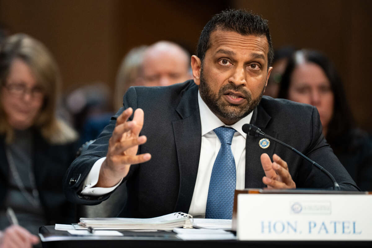 FBI Director Kash Patel testifies during the Senate Select Intelligence Committee hearing on "Worldwide Threats" in the Hart Senate Office Building on March 18, 2026.