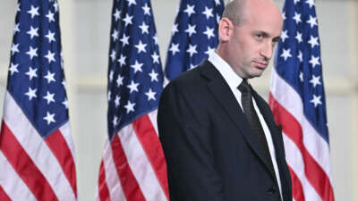 White House Deputy Chief of Staff Stephen Miller attends the Memphis Safe Task Force roundtable with U.S. President Donald Trump in Memphis, Tennessee, on March 23, 2026.