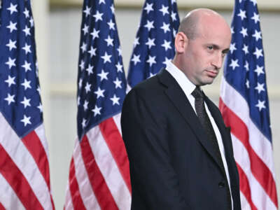 White House Deputy Chief of Staff Stephen Miller attends the Memphis Safe Task Force roundtable with U.S. President Donald Trump in Memphis, Tennessee, on March 23, 2026.