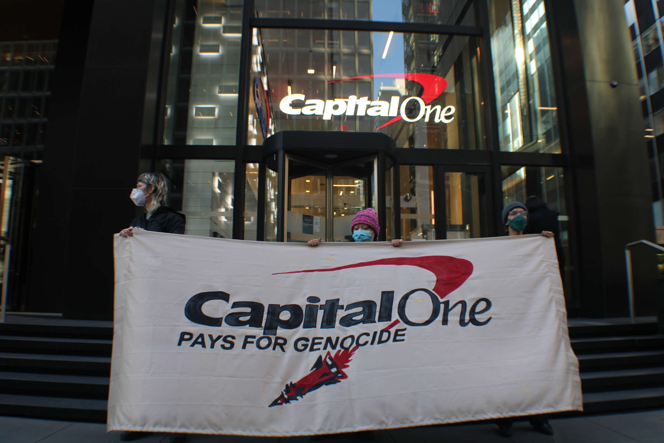 Protest Targets Capital One to Demand Bank Ends Loans to Israeli Weapons Company